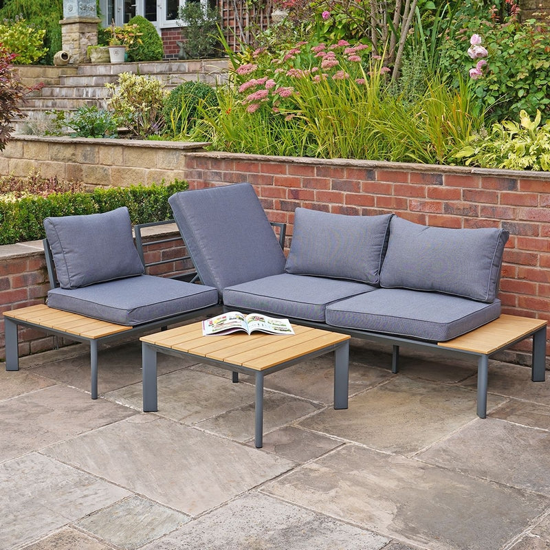 Garden Furniture Set by Wensum - 3 Seats Grey Cushions