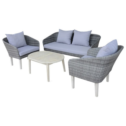 Garden Furniture Set by Wensum - 4 Seats Grey Cushions