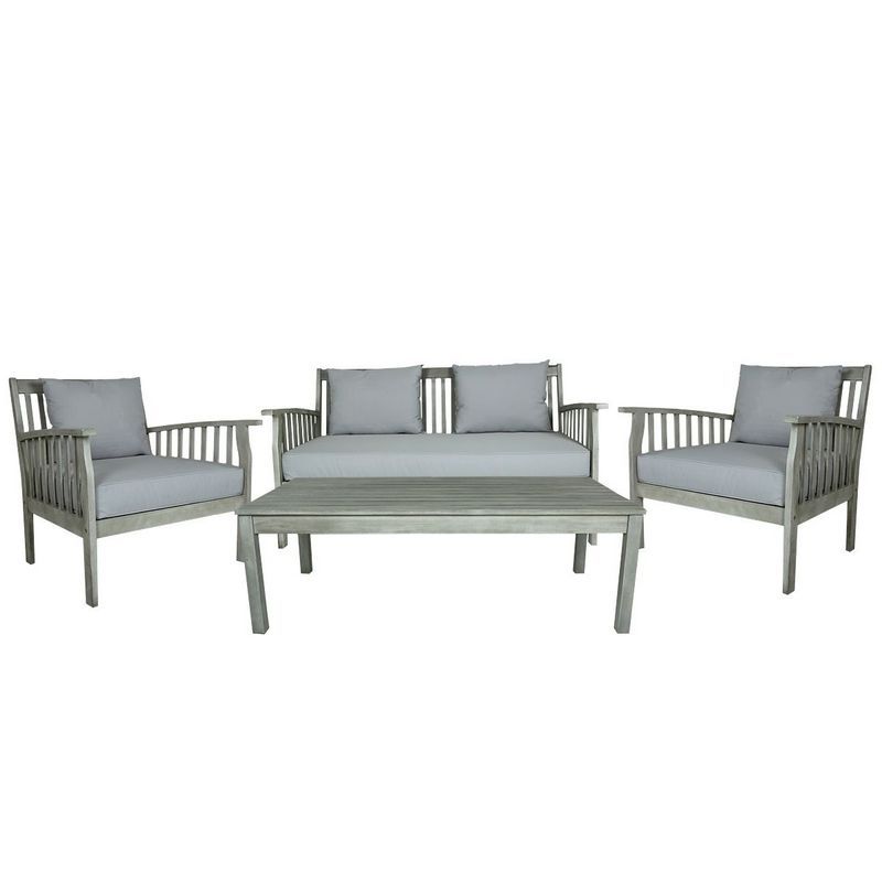 Eco Garden Furniture Set by Wensum - 4 Seats Grey Cushions