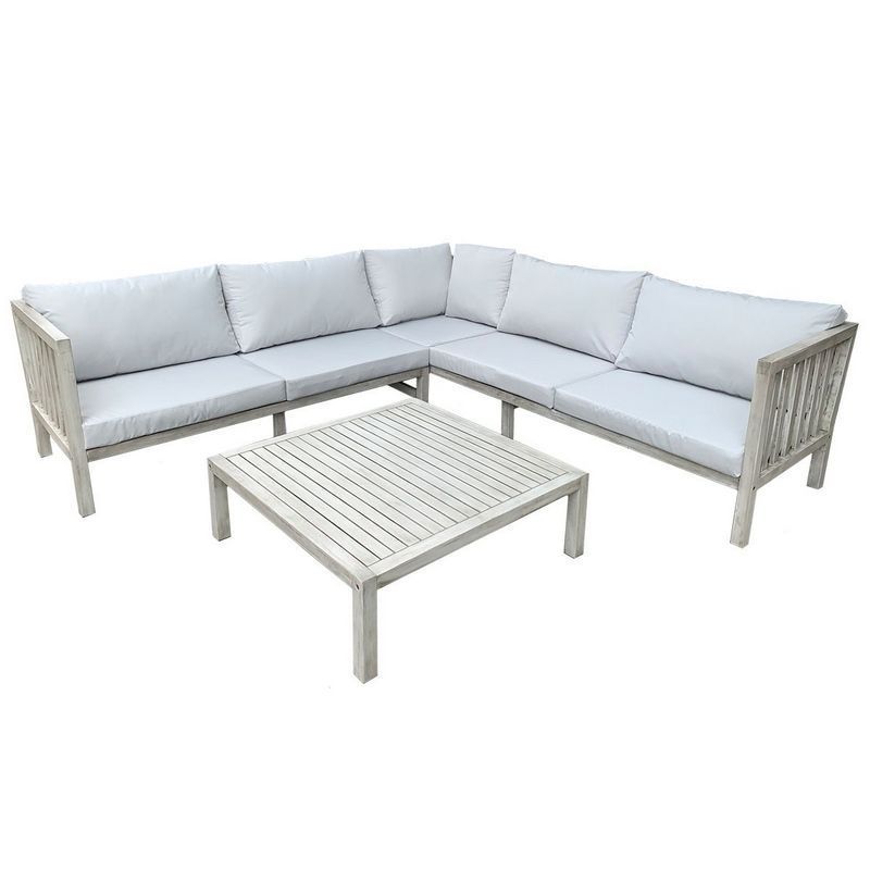 Eco Garden Furniture Set by Wensum - 4 Seats White Cushions