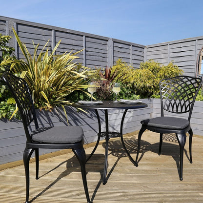 Deco Garden Bistro Set by Wensum - 2 Seats Grey Cushions