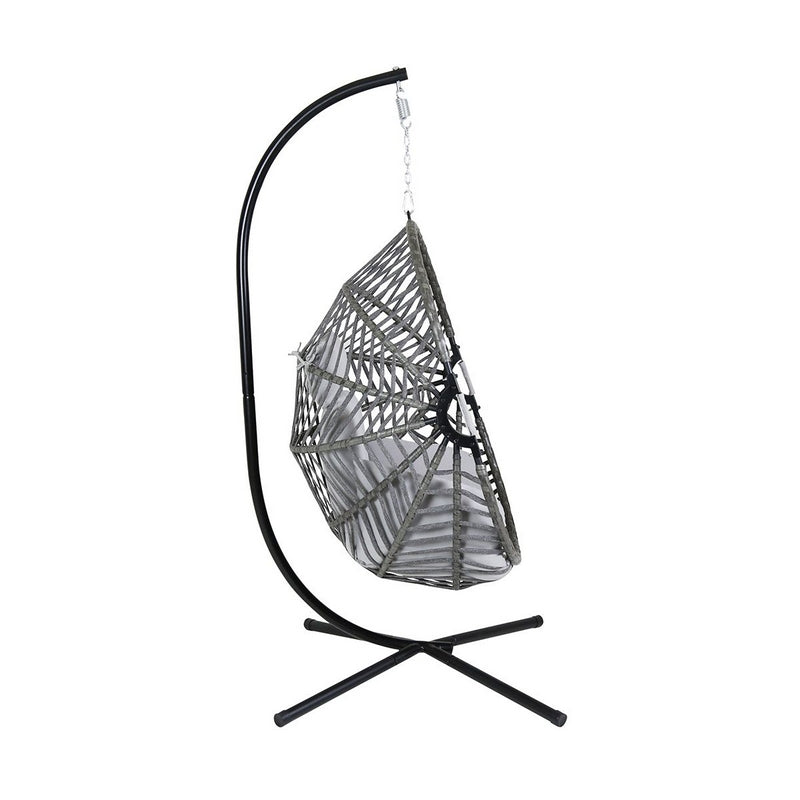 Powder Coated Garden Swinging Swing Seat by Wensum with Grey Cushions