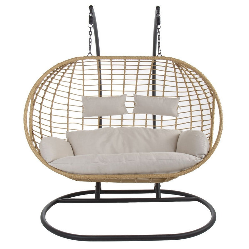 Garden Swing Seat by Wensum - 2 Seats Beige Cushions