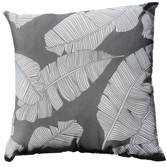 Grey Leaf 43X43 Leaf/geo Cushion