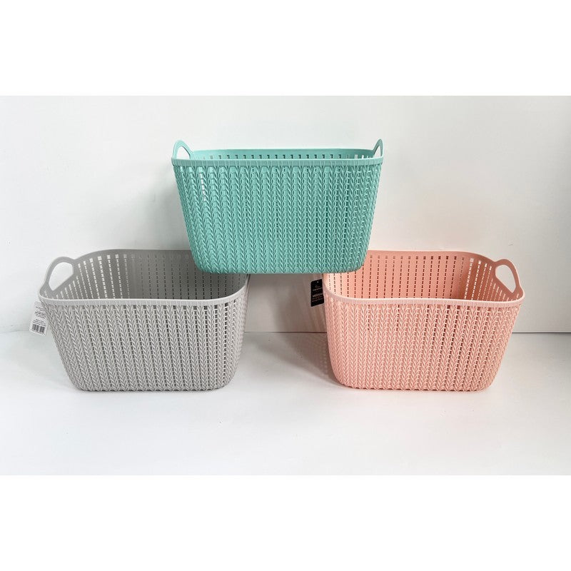 Plastic Basket 19.6 Litres - Grey by EA Living