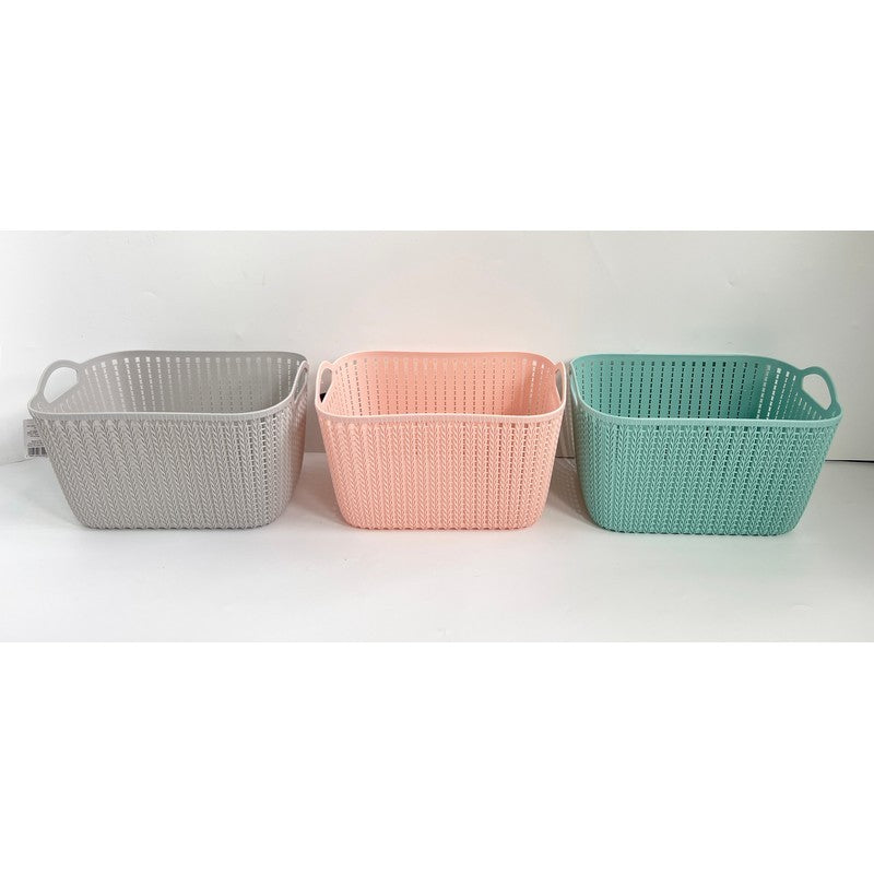 Plastic Basket 19.6 Litres - Grey by EA Living