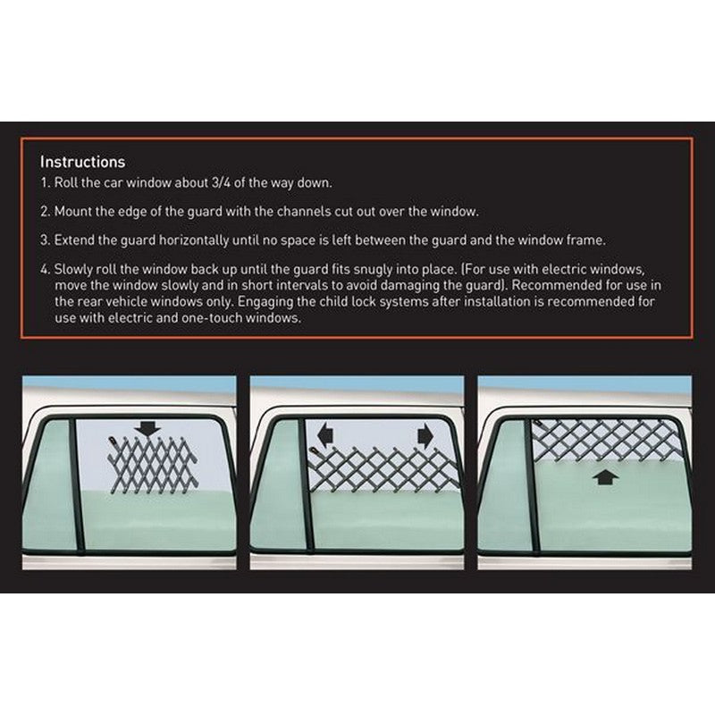 Dog Car Window Guard Black Plastic 26cm by RAC