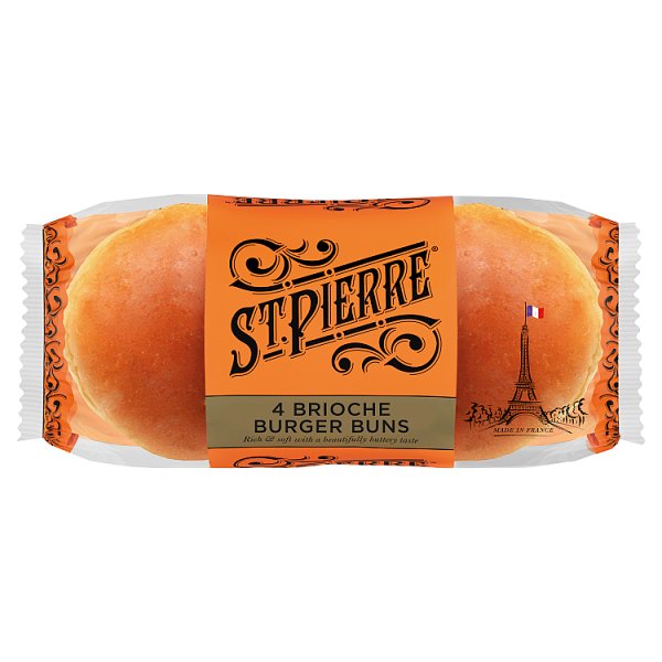 St Pierre Brioche Burger Buns 4 Pack