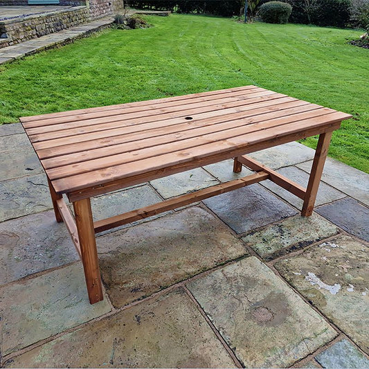 Swedish Redwood Garden Table by Churnet Valley