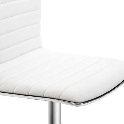 Armless Mid-Back Adjustable Office Chair-White