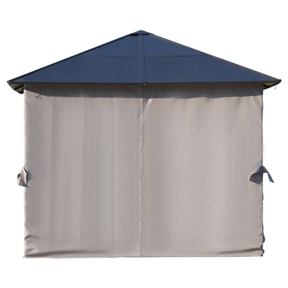 Outsunny 3 x 3(m) Hardtop Gazebo Canopy with Polycarbonate Roof