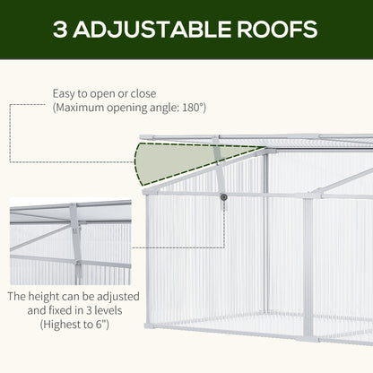 Aluminum Greenhouse Plants Raised Bed Vented Cold Frame Protector 180L x 51W x 51H cm