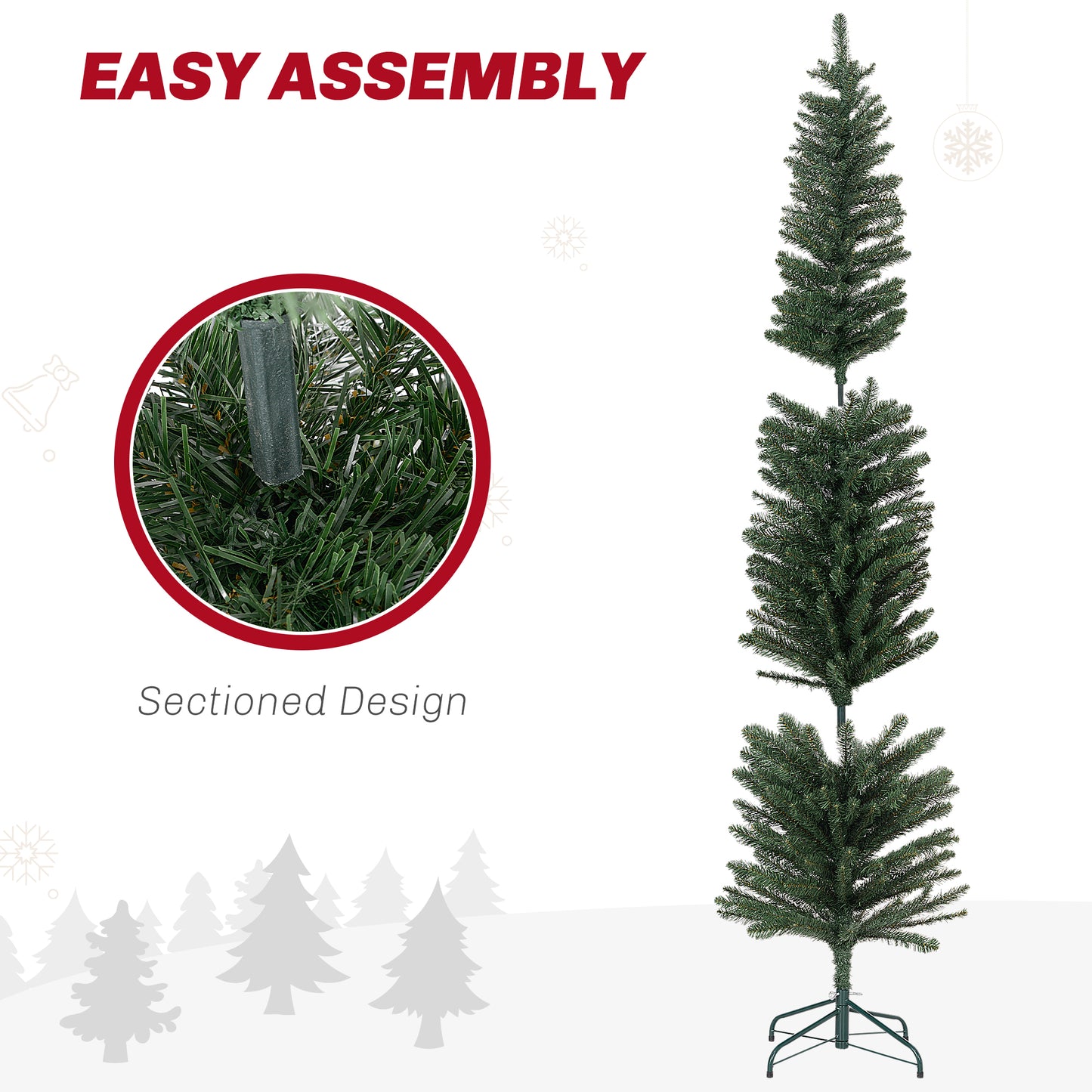 7ft Slim Christmas Tree Artificial -  405 Tips