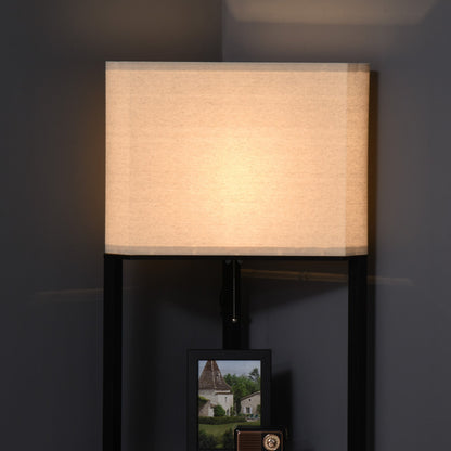 Corner Floor Lamp with Shelves