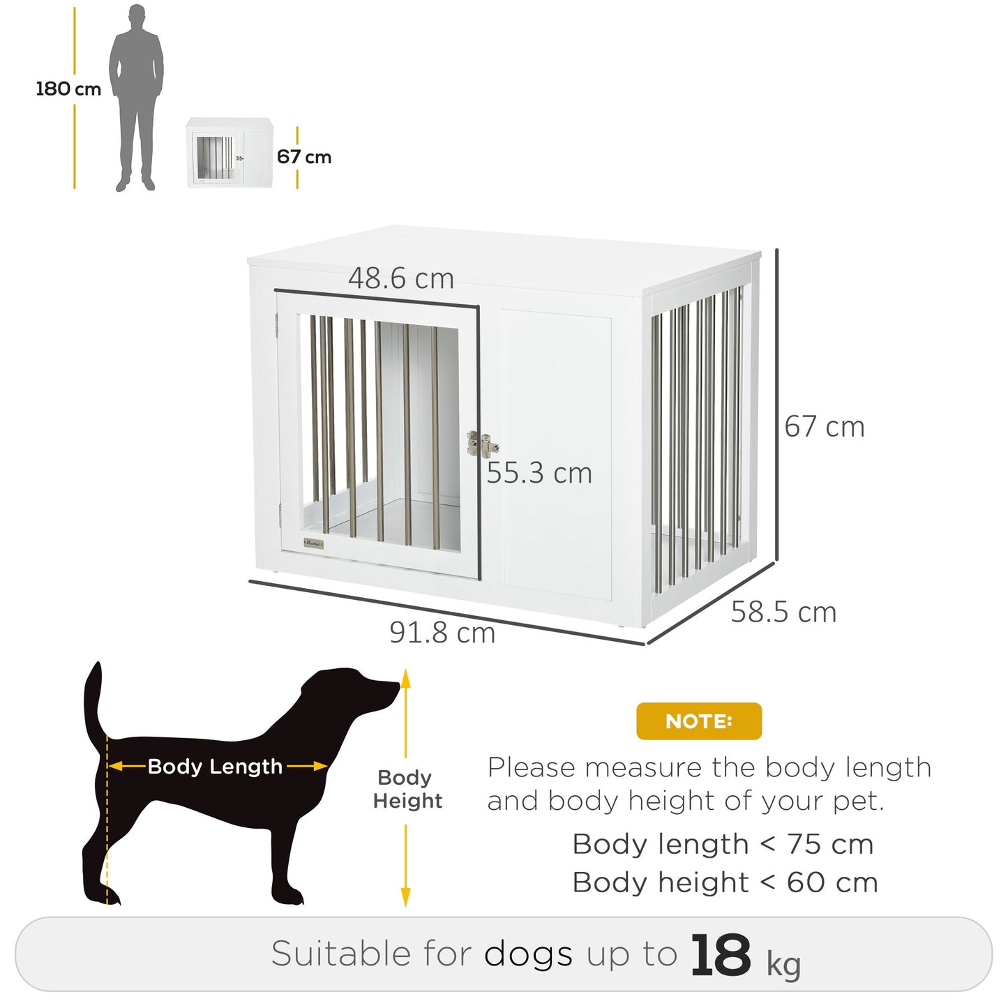 PawHut Furniture Style Dog Crate