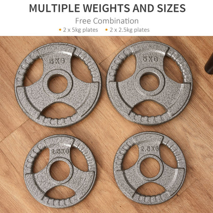 Set of 4 Cast Iron 2" Olympic Weight Plates Barbell Weight 2 x 5kg