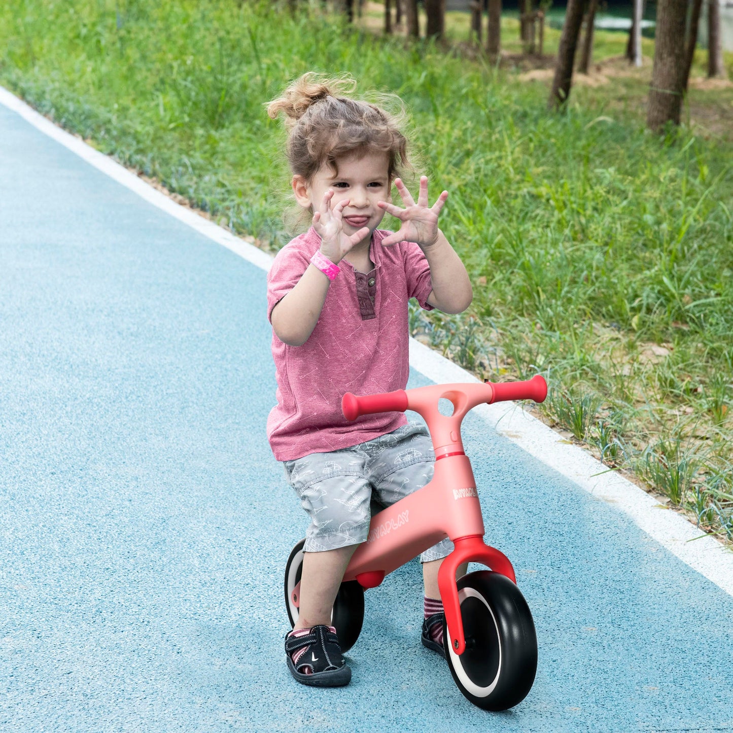 Balance Bike With Adjustable Seat 1.5 To 3 Years Pink by Aiyaplay