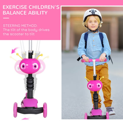 5-in-1 Kids Kick Scooter W/Removable Seat-Pink