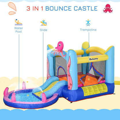 Bounce Castle Inflatable Trampoline Slide Pool Octopus Design 3.8 x 2 x 1.8m