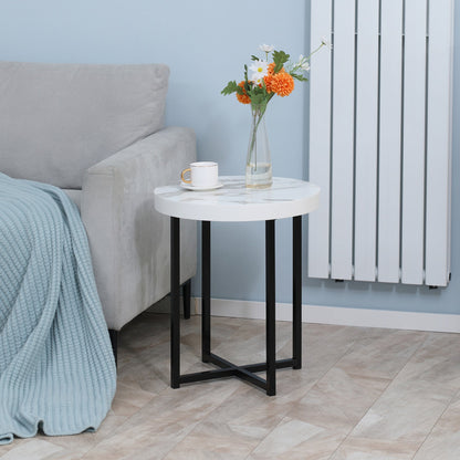 Round Side Table with Metal Legs