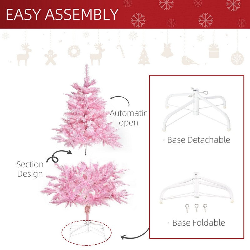 4FT Artificial Christmas Tree Holiday Xmas Holiday Tree Decoration with Automatic Open for Home Party