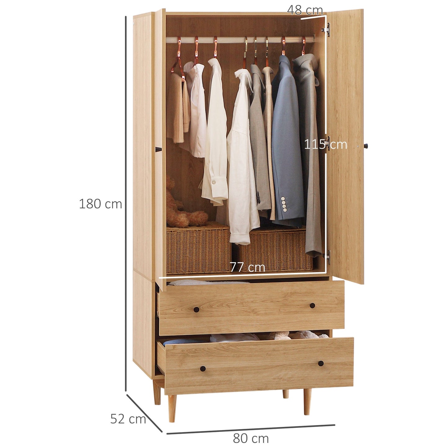 Wardrobe with 2 Doors