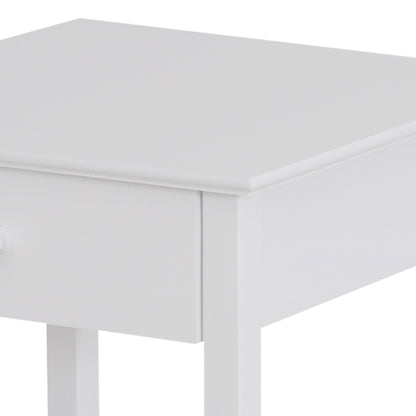 Homcom Wooden Bedside Table Cabinet With Drawer Shelf Storage End Side White Multipurpose Bedroom Night Stand