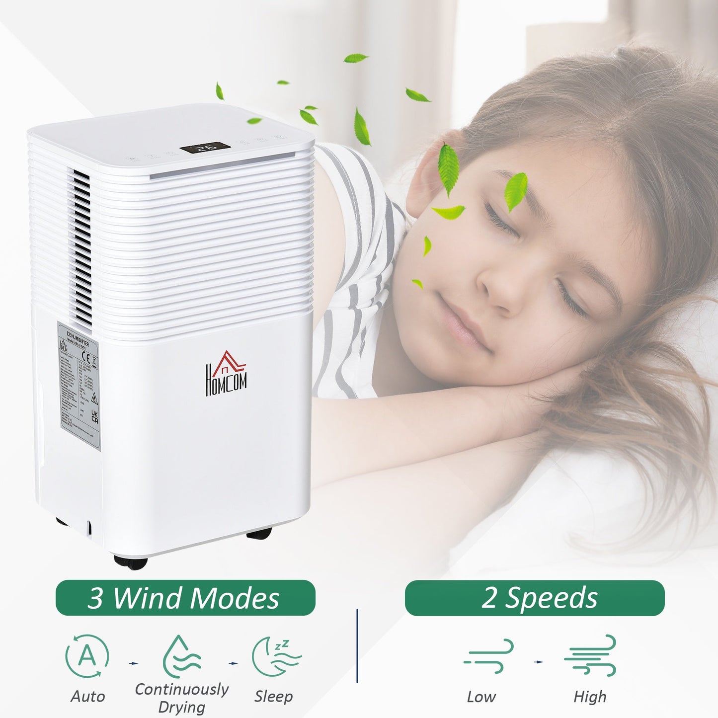 10L/Day Portable Quiet Dehumidifier for Home Laundry