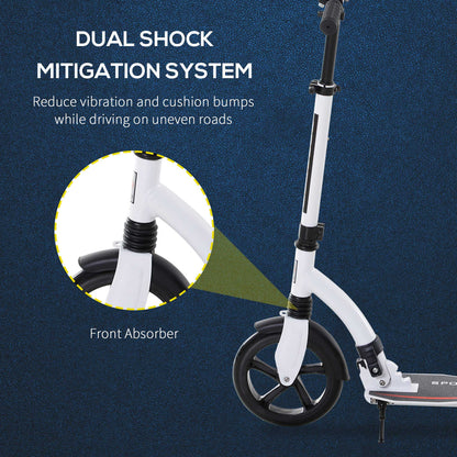 Teen/Adults Aluminium Folding Kick Scooter w/ Shock Mitigation System White