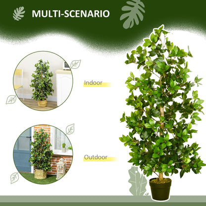 Artificial Plants Bay Leaf Laurel in Pot Fake Plants for Home Indoor Outdoor Decor