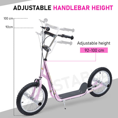 Youth Scooter Adult Teen Push Scooter Kids Children Stunt Scooter Bike Bicycle Ride On 16" Pneumatic Tyres