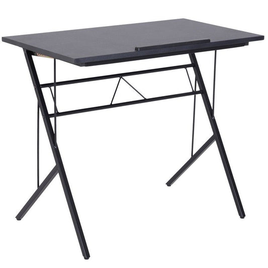 Vinsetto Adjustable Height Drawing Table Writing Workstation Art Drawing Drafting Board Craft Table with Tiltable Tabletop Black 90L x 50W x 76-116.5H cm