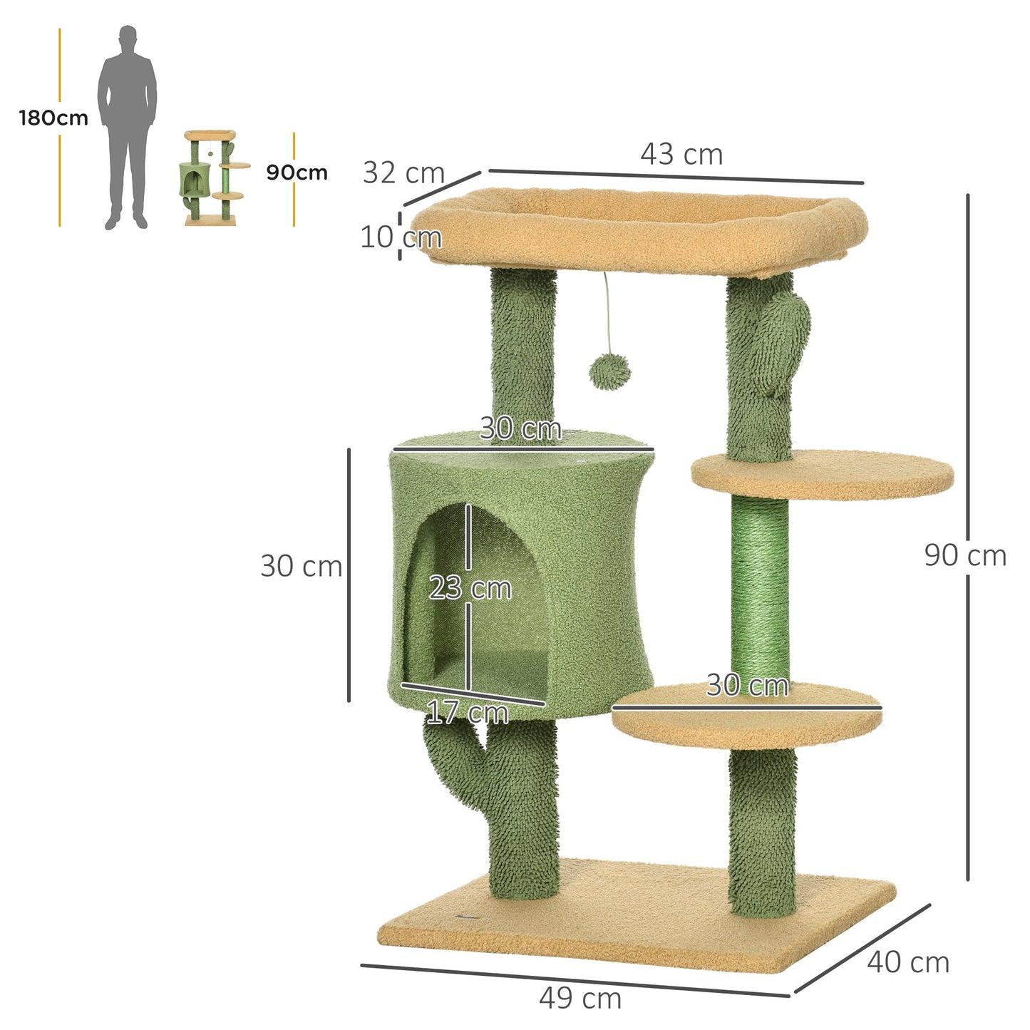 PawHut Cactus Cat Tree