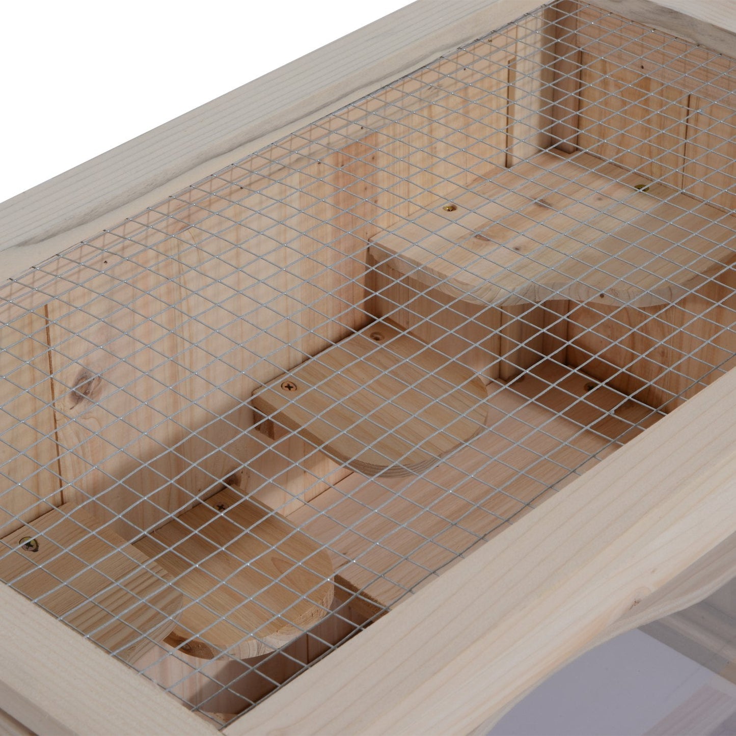 Pawhut Wooden Hamster Cage Mouse Mice Rodent Small Animals Hutch Exercise Play House 60 X 35 X 42cm