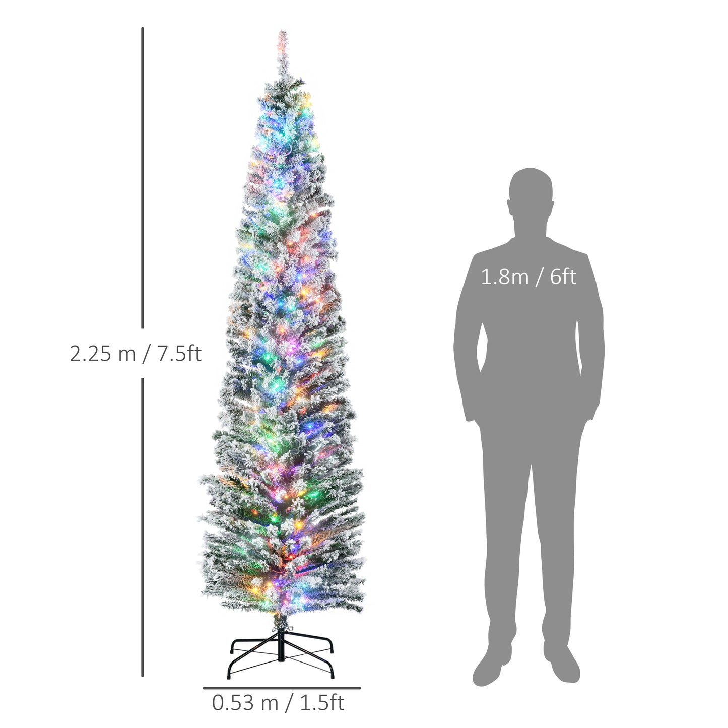 7ft Berries & Pinecones Christmas Tree Artificial - White Frosted Green with LED Lights Multicoloured 658 Tips