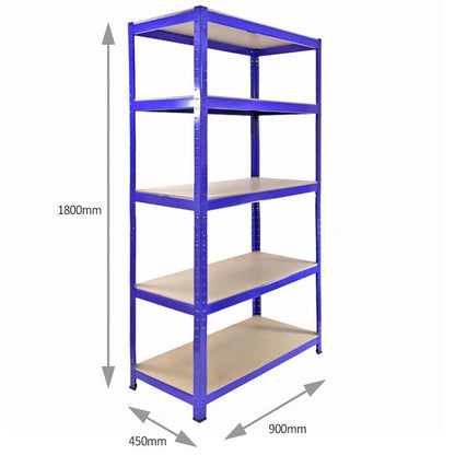 Steel Shelving Units 180cm - Blue Set Of Five T-Rax 90cm Corner by Raven