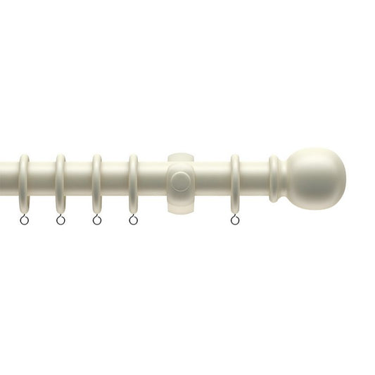 Victory 150cm Curtain Pole Wood White - 28mm Diameter