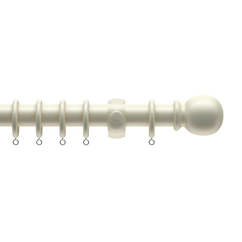 Victory 240cm Curtain Pole Wood White - 28mm Diameter