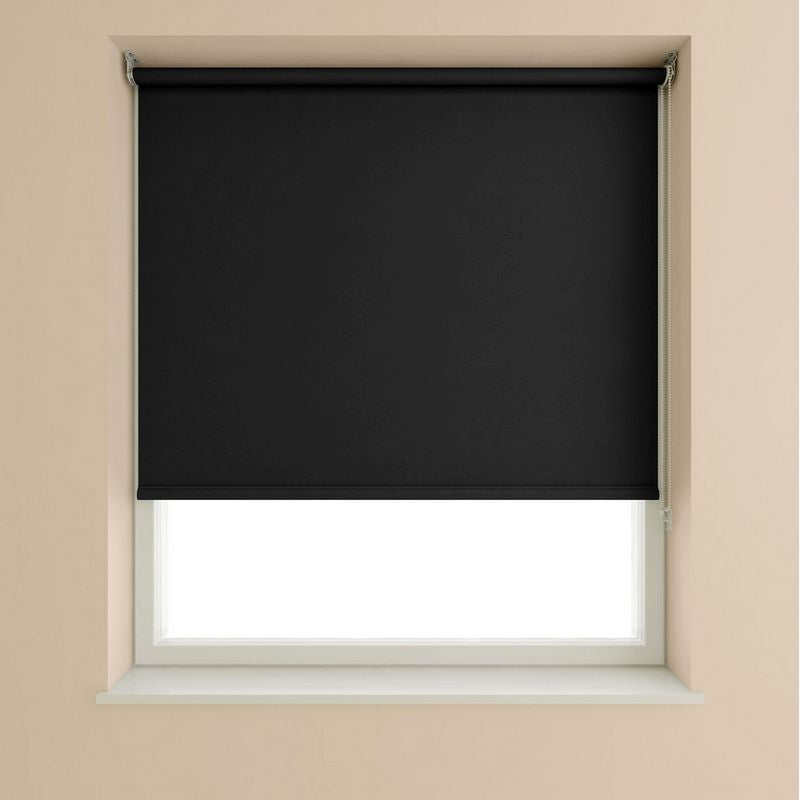 Blackout Roller Blind Black - 60cm Width