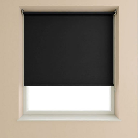 Blackout Roller Blind Black - 60cm Width