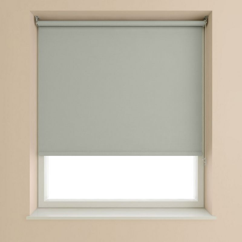 Blackout Roller Blind Light Grey - 90cm Width