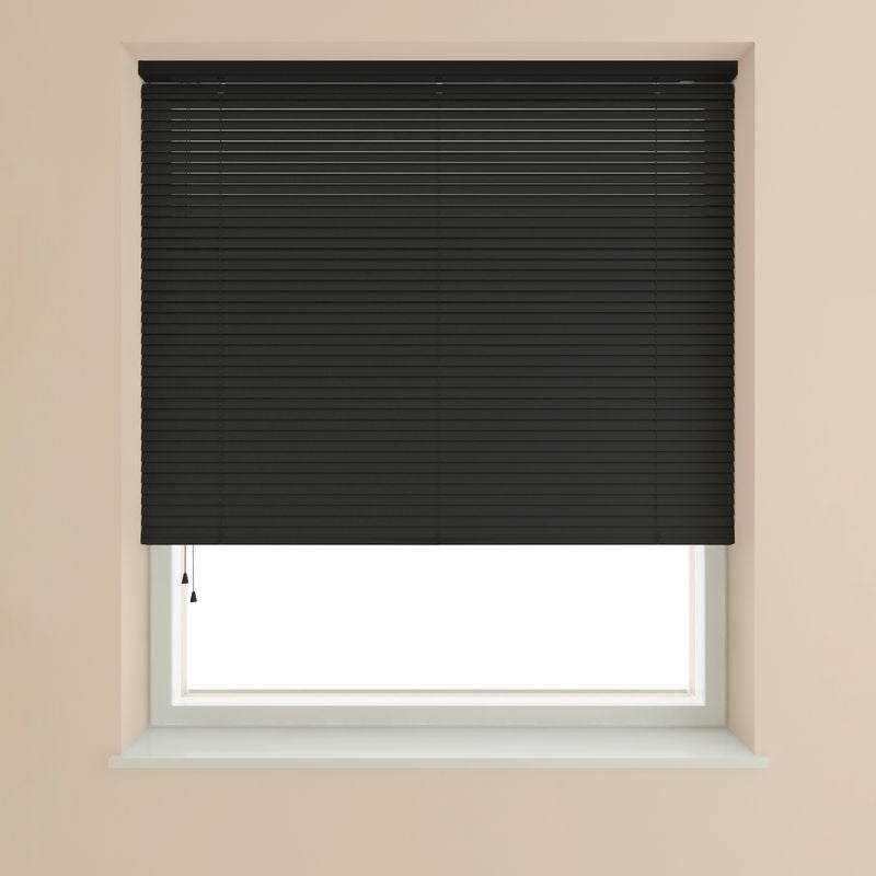 Venetian Blind 25mm Slat Black - 120cm Width