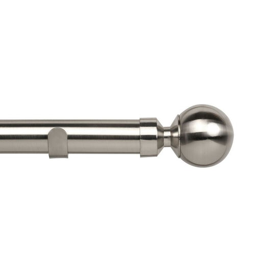 Rome 240cm Eyelet Curtain Pole Set Satin Silver - 28mm Diameter