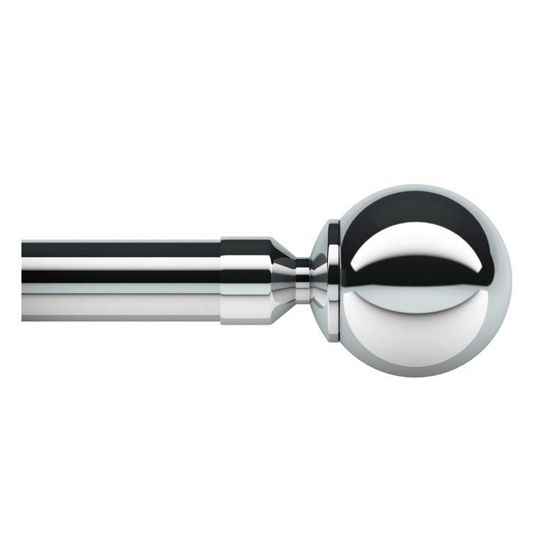 Rome 150cm Eyelet Curtain Pole Set Chrome - 28mm Diameter