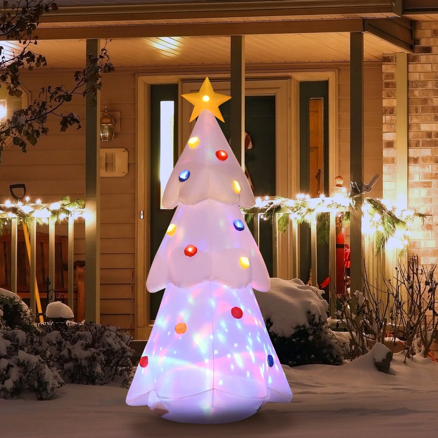 6FT Christmas Inflatable Tree LED Lighted for Home Indoor Outdoor Decoration White