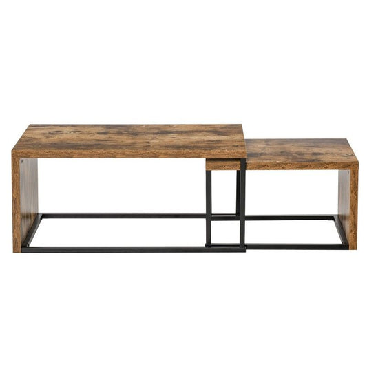 Homcom Set Of 2 Coffee Tables Industrial Style Tea Table