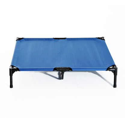 Pawhut Large Dogs Portable Elevated Fabric Bed For Camping Outdoors Blue