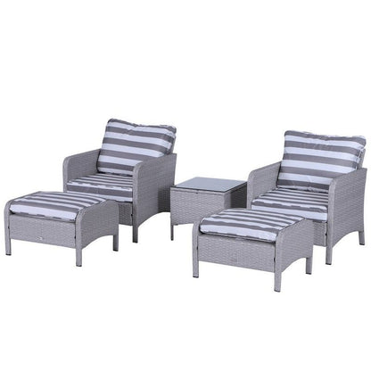 5-Piece Pe Rattan Garden Furniture Set