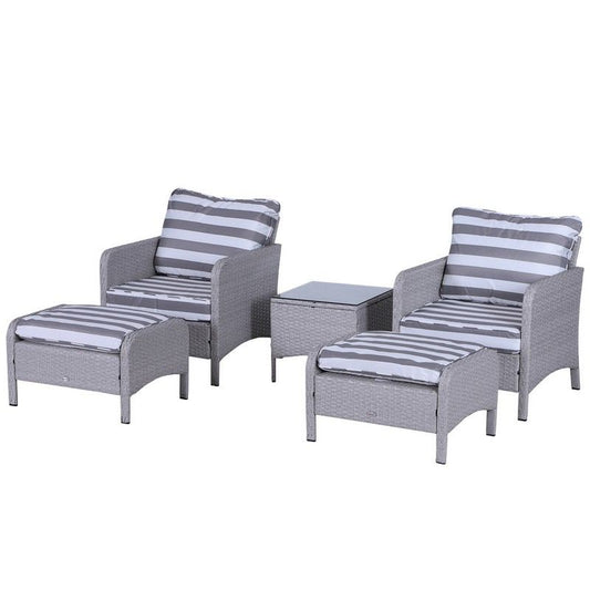 5-Piece Pe Rattan Garden Furniture Set