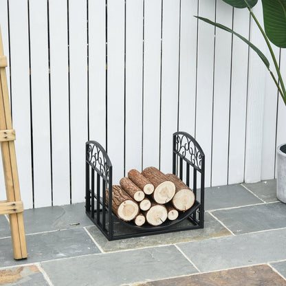 Iron Arched Log Rack Black